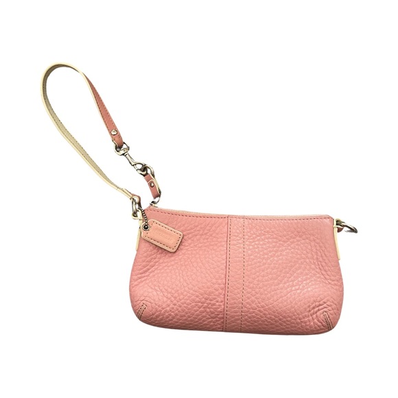 Coach Handbags - Coach Pink Pebble Leather Wristlet